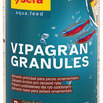 Embalagem de alimento para peixes ornamentais VIPAGRAN GRANULES da marca sera