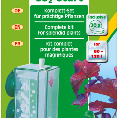 Embalagem do kit sera CO2-Start para plantas aquáticas com dispositivo transparente e plantas