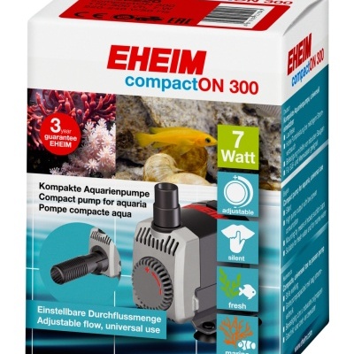 Caixa da bomba compactON 300 da EHEIM com imagens e descrições do produto