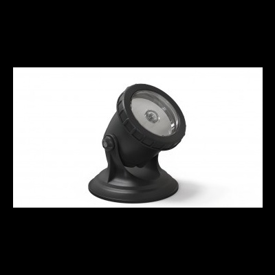 Farol redondo de mesa preto com lente transparente