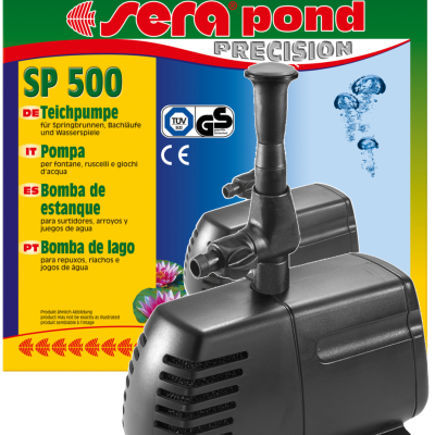 Embalagem e bomba para lago Sera Pond SP 500 preta