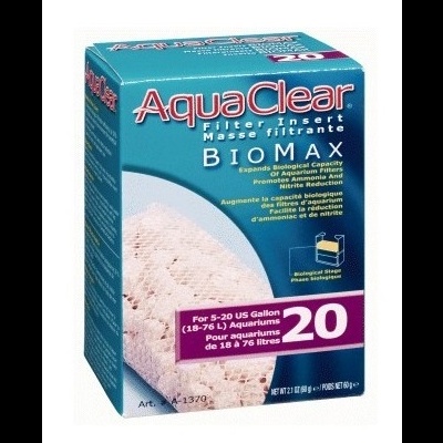 Embalagem do filtro AquaClear BIO MAX para aquários 5-20 galões.