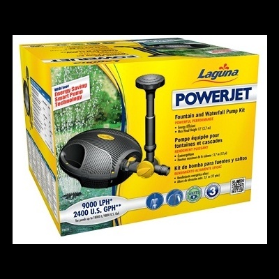 Caixa amarela com kit de bomba para fontes Laguna POWERJET