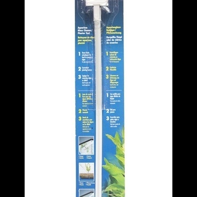 Limpa vidros para aquários Marina com cabo branco e escova, embalagem azul com instruções