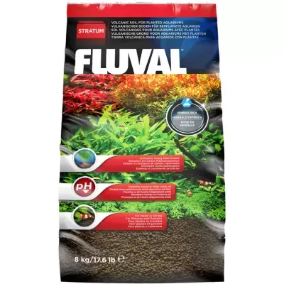Saco de substrato vulcânico Fluval Stratum para aquários plantados de 8 kg.