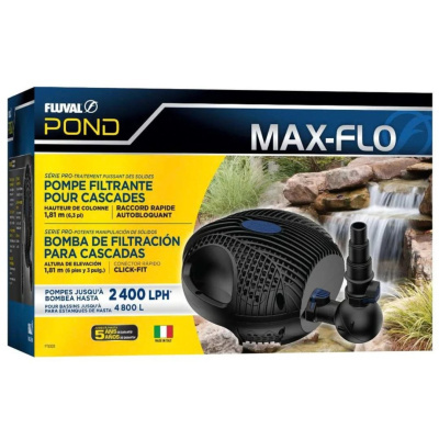 Caixa da bomba filtrante Fluval Pond Max-Flo preta para cascatas