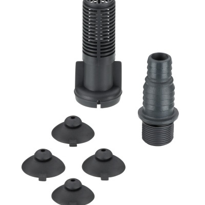 Conjunto de acessórios de plástico preto para irrigação com tubo perfurado, adaptador e ventosas