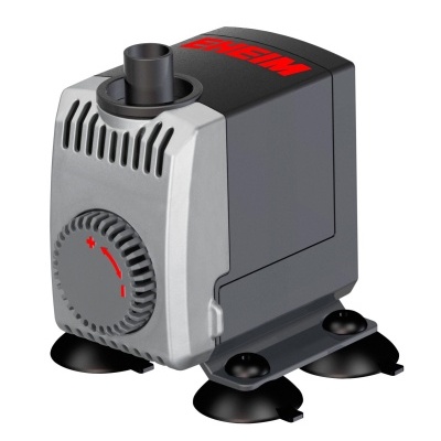 Bomba de água elétrica EHEIM cinza e preta com ventosas de base