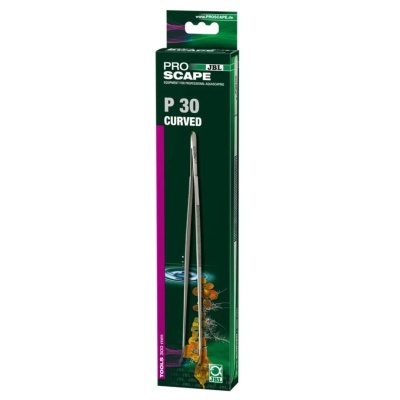 Pinça curva de metal para aquascaping na embalagem verde PRO SCAPE da JBL
