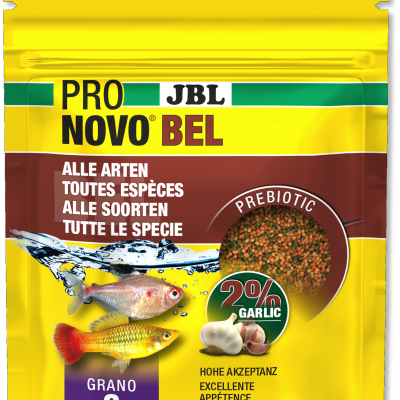 Embalagem de alimento para peixes JBL PRONOVO BEL com alho e prebioticos