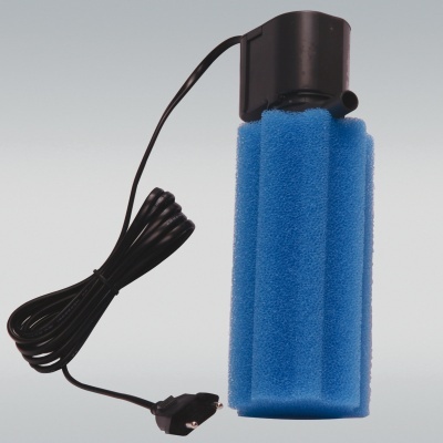 Filtro de esponja azul para aquário com cabo preto
