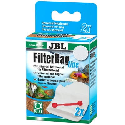 Embalagem de saco de rede universal branco JBL para filtro de aquário com imagem de peixes