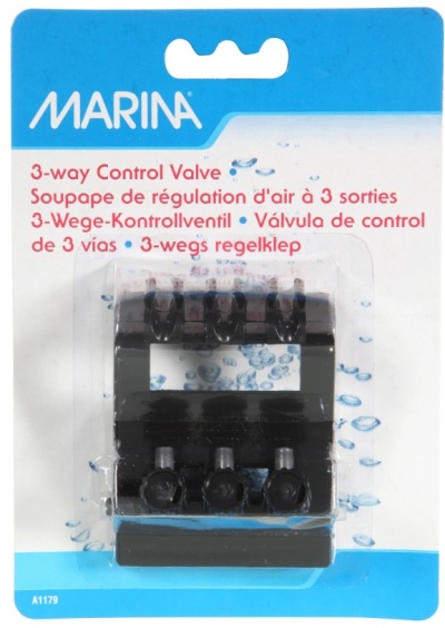 Válvula de controlo de 3 vias MARINA em embalagem azul e branca