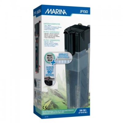Caixa do filtro submersível Marina JF150 com descrição e imagem do produto
