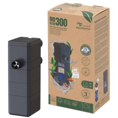 Filtro interno modular preto para aquário BIO FILTER 300 da aquatlantis com embalagem