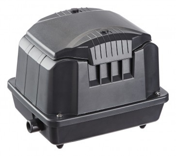 Compressor de ar preto em plástico rígido com detalhes em relevo