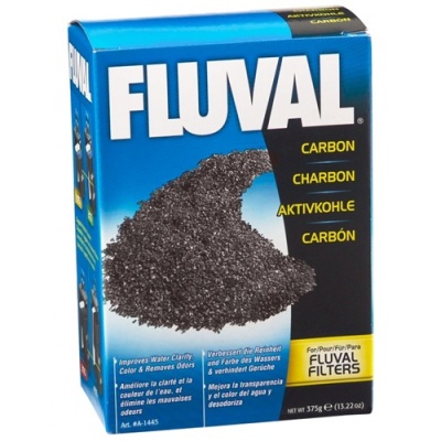 Embalagem de carvão para filtros Fluval azul e preta