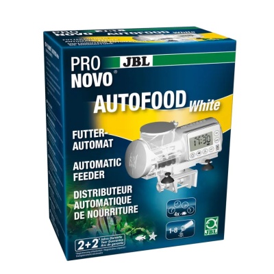 Distribuidor automático de comida para peixes JBL PRO NOVO AUTOFOOD White na embalagem