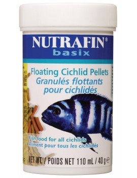 Frasco de alimento para peixes Nutrafin basix Floating Cichlid Pellets