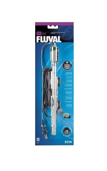 Aparelho submersível para aquário Fluval on 50W em embalagem azul