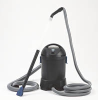 aspirador de pó preto com tubos e bocal azul