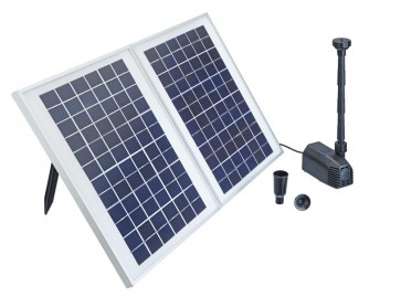 Painel solar duplo com bomba dágua preta e acessórios