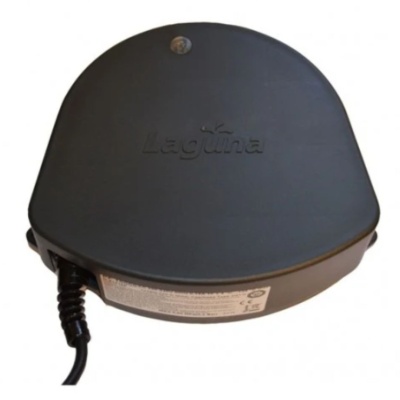 Dispositivo electrónico preto redondo com marca Laguna