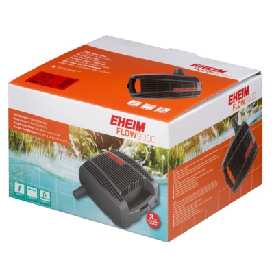 Embalagem da bomba para lago EHEIM FLOW 9000 em branco e laranja