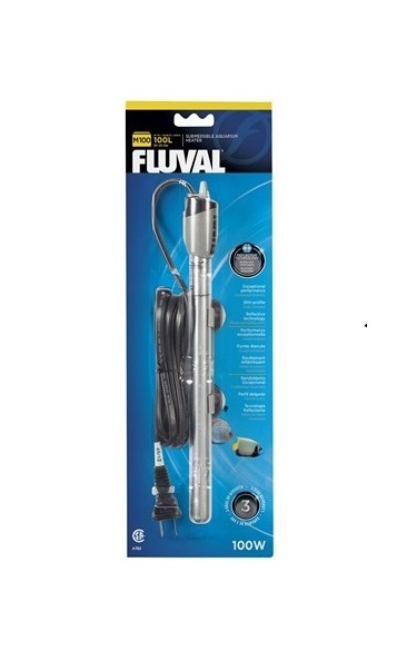 Termostato submersível Fluval 100W em embalagem azul