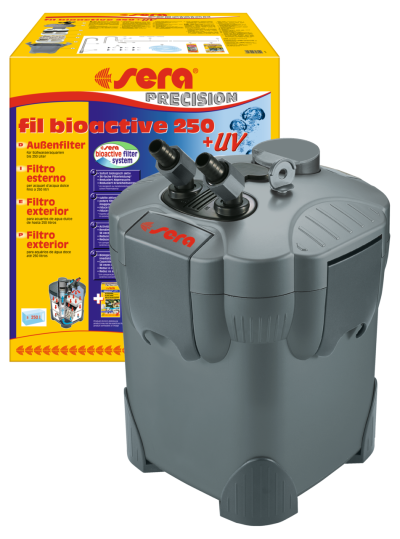 Filtro externo para aquário sera fil bioactive 250 + UV cinza com embalagem amarela
