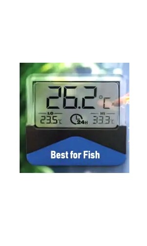 Termómetro digital com ecrã LCD e texto Best for Fish