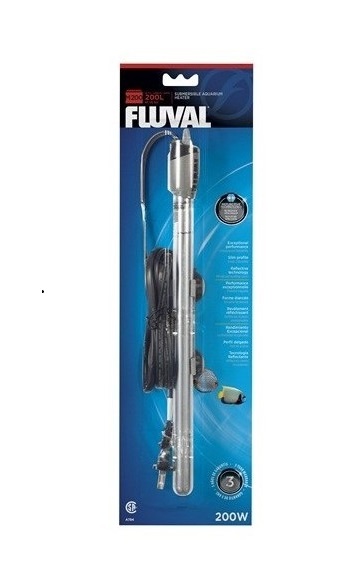Aquecedor submersível Fluval para aquário, 200W, embalagem azul
