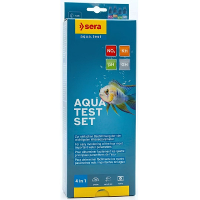 Embalagem azul de teste de água para aquário AQUA TEST SET da marca sera