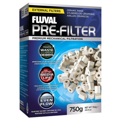 Caixa de filtro pré-mecânico Fluval Pre-Filter com anéis cerâmicos brancos