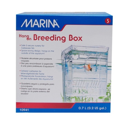 Embalagem do tanque de reprodução MARINA Hang On Breeding Box, transparente, capacidade 0,7 L.