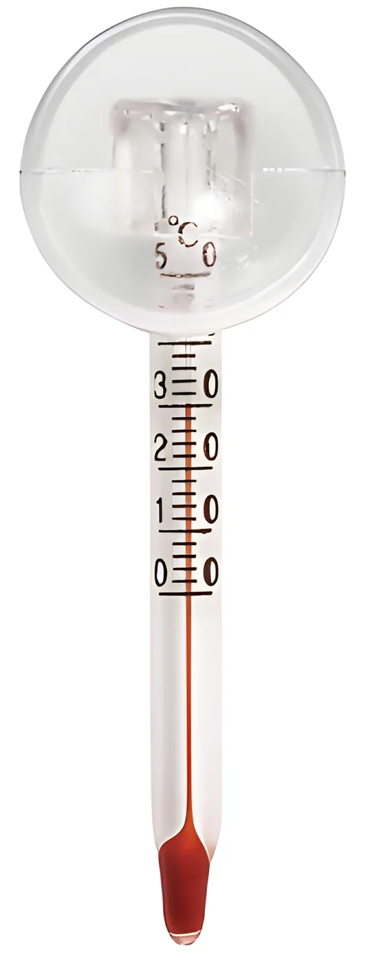 termómetro de vidro com mercúrio e escala de temperatura