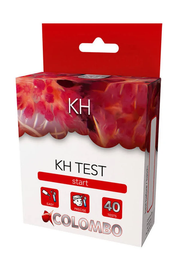 Caixa de teste KH TEST start branca e vermelha da COLOMBO com 40 testes