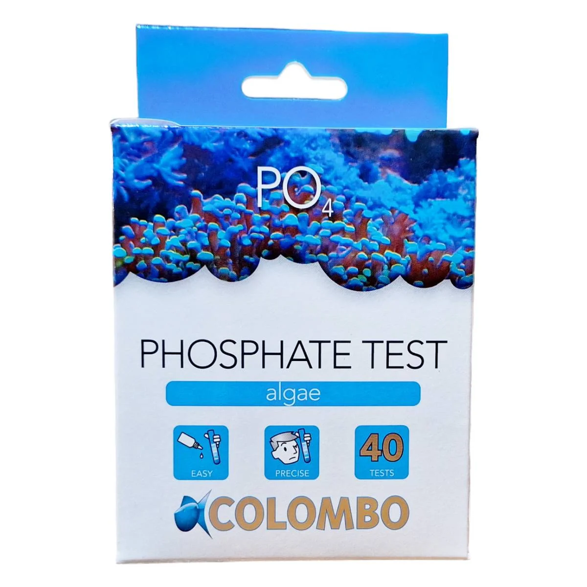 Caixa de teste para fosfatos COLOMBO para 40 testes