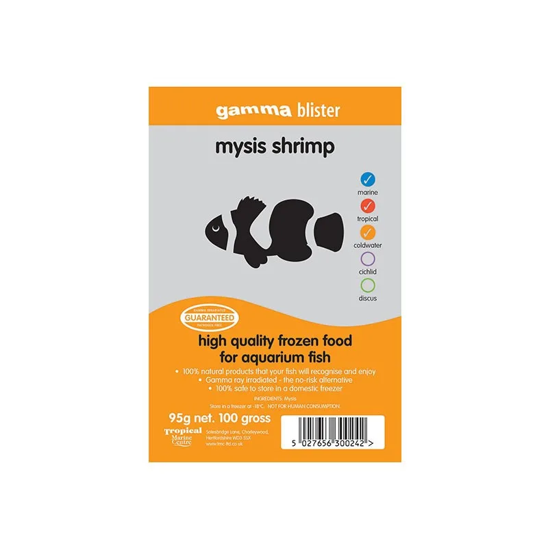 Embalagem de alimento congelado para peixes gamma blister mysis shrimp