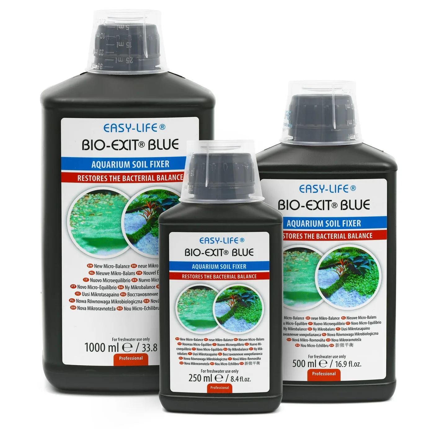 Frascos de EASY-LIFE BIO-EXIT BLUE AQUARIUM SOIL FIXER para aquários