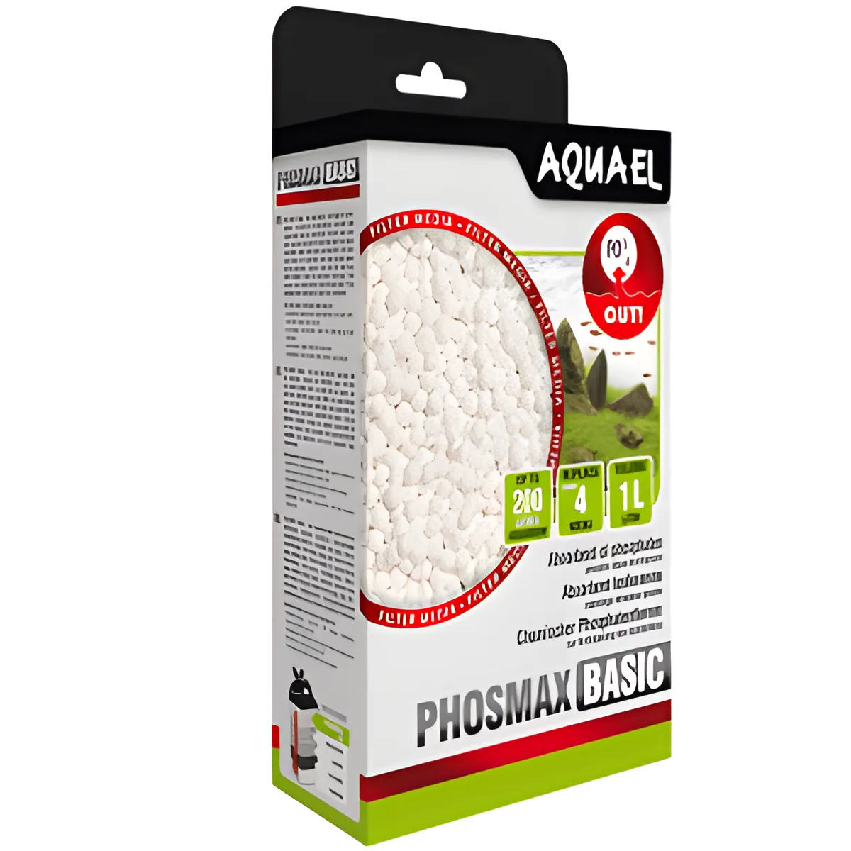 Caixa de filtro para aquários PHOSMAX BASIC da marca AQUAEL com elemento filtrante branco visível