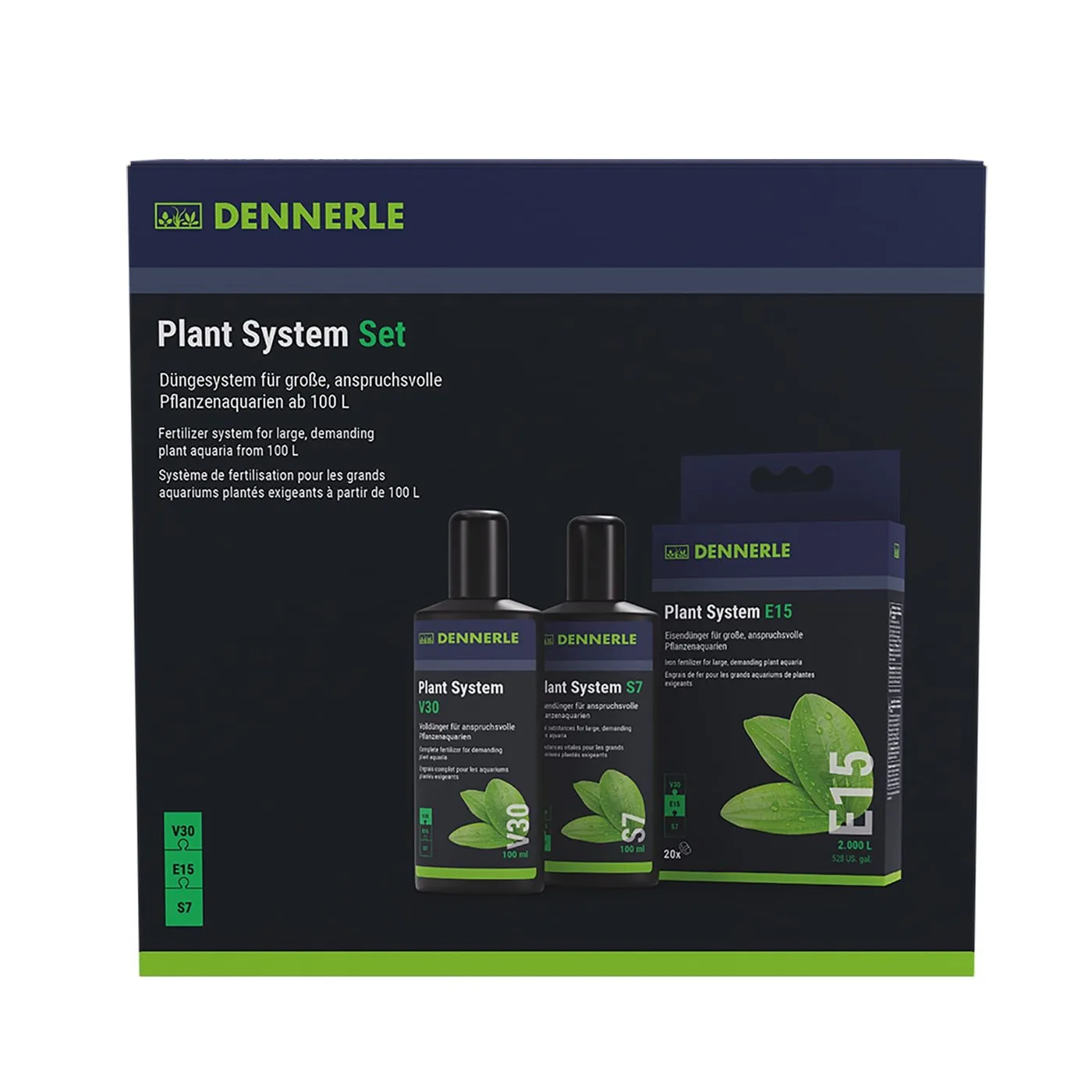 Conjunto de fertilizantes líquidos para aquários plantados DENNERLE