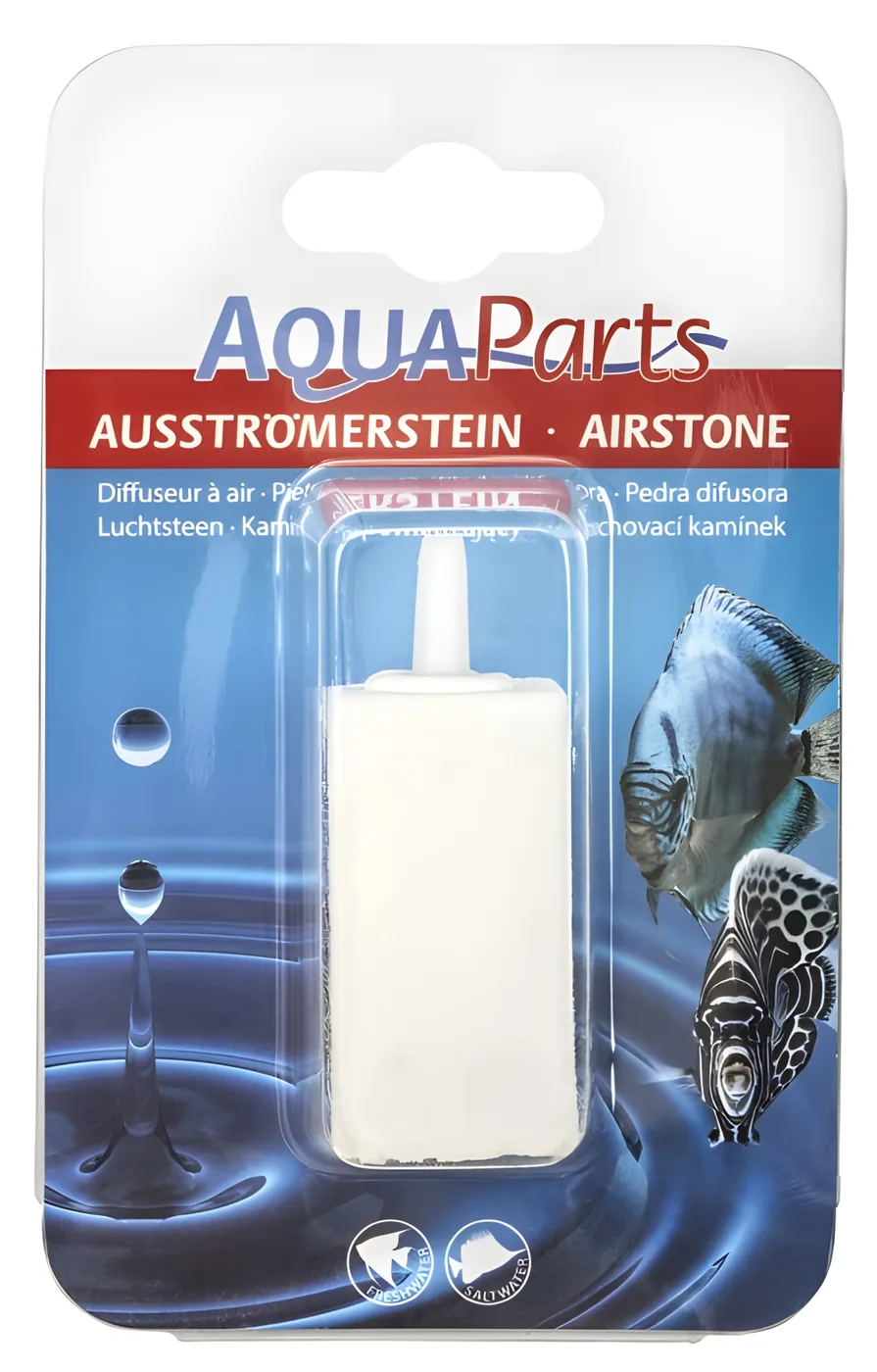 Difusor de ar branco AQUA Parts em embalagem azul com peixes e gota de água