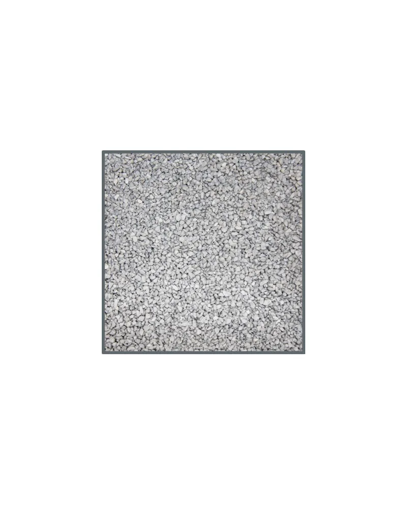amostra quadrada de cascalho decorativo cinza