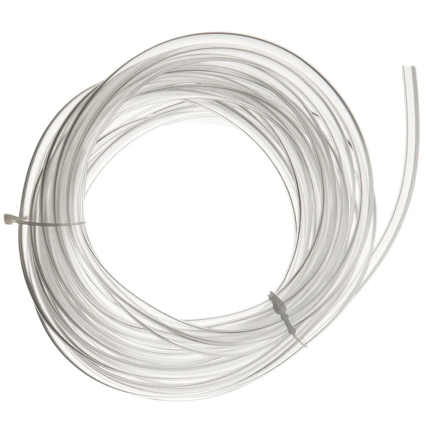 Mangueira transparente de plástico flexível enrolada