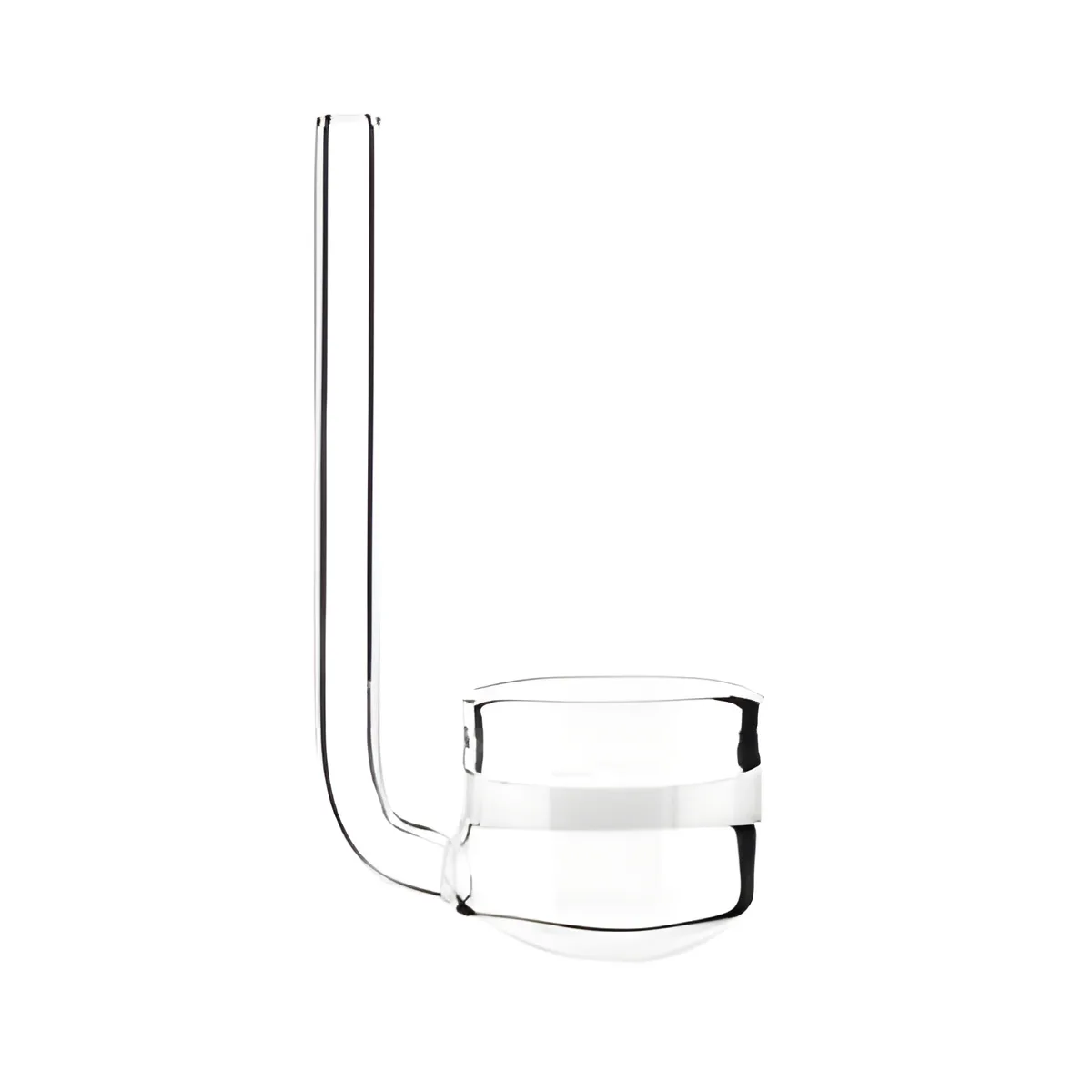 Pomo de vidro transparente com haste