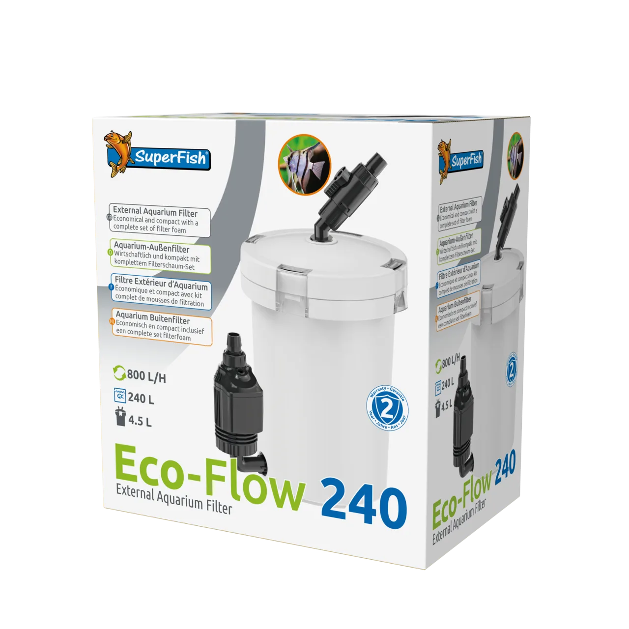 Embalagem de filtro externo para aquário SuperFish Eco-Flow 240