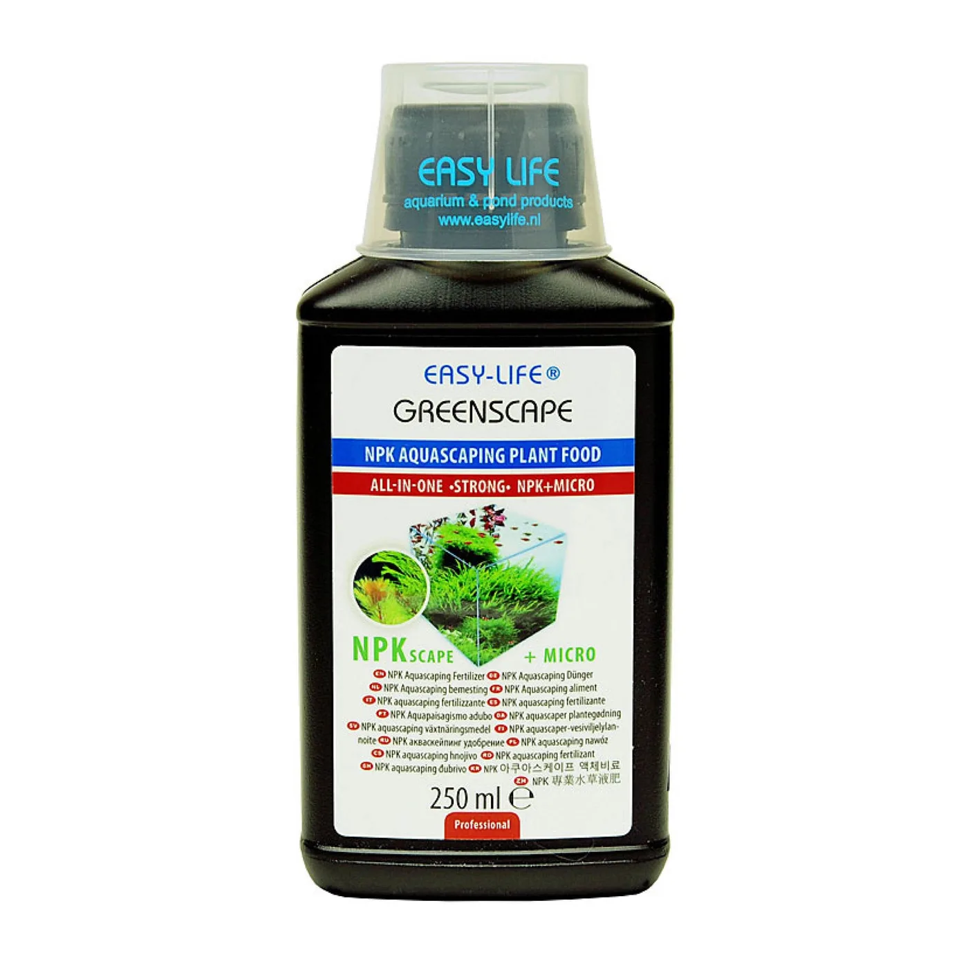 Frasco preto de fertilizante para plantas aquáticas Easy Life GREENSCOPE