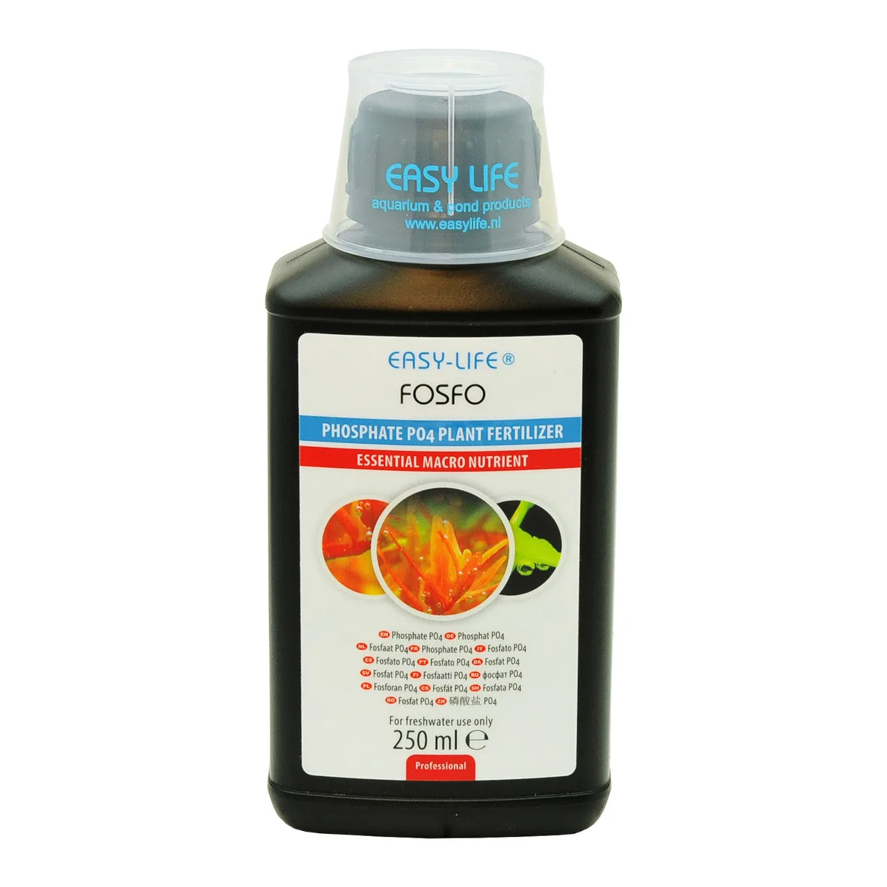 Frasco preto de fertilizante para plantas aquáticas EASY-LIFE FOSFO