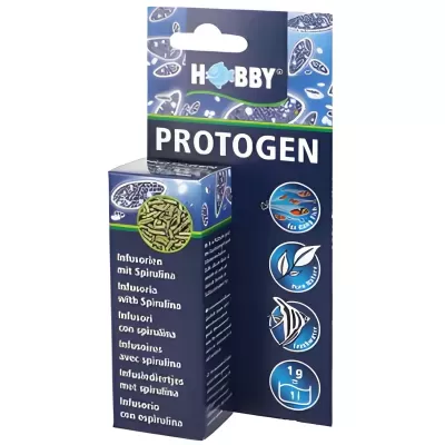 Embalagem azul escura do produto Hobby Protogen para aquários